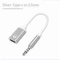 Miniatyrbillede 1 af 5: 3,5 mm han til Type C hun lydkabel, analogt lydstik hovedtelefon-lydadapter til MP3-afspiller bærbar computer Silver