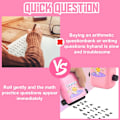 Miniatyrbillede 4 af 6: 2-i-1 Rulle Digital Undervisningsstempel Addition og Subtraktion Matematik Rullestempel, Matematikøvelser inden for 100, Genanvendelig (Pink)