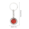 Miniatyrbillede 2 af 2: Julepynt - Roterende Lille Basketball Fodbold Baseball Nøglering Metal Nøglering Julegave C