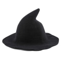 Miniatyrbild 1 av 5: Halloween Hexenhut Fr Frauen Breite Krempe Faltbare Zipfelmtze Fr Halloween Party Kostm Zubehr (schwarz)