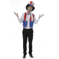 Miniatyrbilde 1 av 5: Mike 4. juli Feiring Patriotisk fest Paljett Uncle Sam kostymesett for voksne amerikansk flagg vest lue sluse