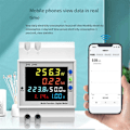 Miniatyrbild 5 av 5: Tuya WiFi Intelligent Digital Display Elmätare DIN-Skena Spänningsmätare Strömmätare Effektfaktor Frekvensmätare A White