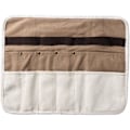 Miniatyrbillede 1 af 5: Bestik Rulle Opbevaringspose Holder Camping Bestik Spisesæt Pinde Ske Gaffel Organizer Udendørs Picnic Bbq Bestik Opbevaring Pakke Khaki 1stk