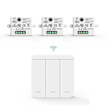 Pikkukuva 2 / 5: 3 KPL Langaton Valokytkin RF 433Mhz Rele Vastaanotin 1x 3-osainen Paneelikytkin LED Kaukosäätimellä LED-lampulle White