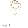 Miniatyrbillede 4 af 4: Bohemia Lagdelt Choker Halskæde Guld Disk Choker Stjerne Choker Lariat & Y Halskæde Bar Vedhæng Halskæde (sølv)