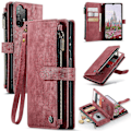 Miniatyrbilde 1 av 4: For Samsung Galaxy A13 4G/A13 5G/A04S/A04/M13 5G CaseMe C30 Multifunksjonelt Telefon Skinnetui Red