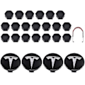 Miniatyrbilde 1 av 5: Tesla 3 Y S X Hjulkapselsett Senterkopp Nav Mutterdeksel Rød Grå Med 4 Senterkopper 20 Mutterdeksler Black Silver Matte