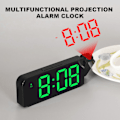 Miniatyrbild 2 av 5: LED-projektionsväckarklocka med temperaturmätare Färgglad justerbar personlig LED-klocka för kontor i vardagsrummet
