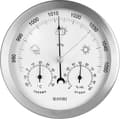 Analog Indendørs/udendørs Vejrstation, Rustfri Stålramme - Inkluderer Barometer, Hygrometer og Termometer