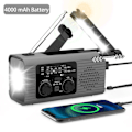 Miniatyrbilde 1 av 5: 4000 mAh LED nødlys USB nødlys ny med lys radio utendørs camping radio solcellelading radio bærbar