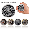 Miniatyrbillede 5 af 5: Rotary Number Gear Mønt Terning Pædagogisk Terning Fidget Legetøj Bærbar Vintage Punk Legering Terning Rekvisit C