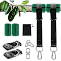Miniatyrbillede 1 af 5: Træ Swing Hængende Stropper Kit 2x5ft Kraftig Swingophæng Med Karabinhager, Træbeskyttere Og Drejekrog