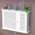 Miniatyrbild 4 av 5: Trådlös Wifi Router Förvaringsboxar Trälåda Kabel Power Plus Trådfäste Vägghängande pluggbräda