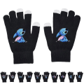 Miniatyrbilde 1 av 2: Unisex Stitch Cartoon Full Finger hansker Varm vinter trykt strikkede hansker votter E