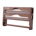 Miniatyrbillede 2 af 5: Wrap Dispenser Bambus Aluminiumfolie og Bagepapir Opbevaring 3 in 1 brown