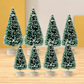 Miniatyrbilde 2 av 5: 8 stk. Miniatyr Furu Trær for Skrivebord, Mini Kunstig Juletre for Julefest Dark Green