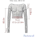 Pikkukuva 4 / 5: Naisten Mesh-kehonketjut Strassit Pitkähihainen Kristalli Läpinäkyvä Peite Crop Topit Fishnet Bikini