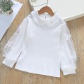 Miniatyrbilde 3 av 4: Cotton Toddler White Lace Ff Langermet skjorte