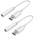 (2 stk.) Adapter USB-C til AUX 3,5 mm kompatibel med Samsung-hovedtelefoner