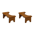 Miniatyrbilde 1 av 4: 1/2 Bambus Toalettkrakk Sklisikker Poopsete Gamle Mennesker Potte Squat Tawny 2PCS