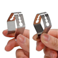 Miniatyrbillede 3 af 5: 4 stk. køkken rustfrit stål grilltermometer probeklemmer holder 3-huls klemmer