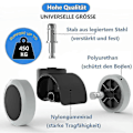 Miniatyrbilde 2 av 5: 5 Pakke Kontorstol Hjul 11 Mm / 22 Mm Erstatning Hardt Gulv For Gaming Stoler, Svingstoler