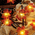Miniatyrbild 3 av 5: 2 Förpackningar Totalt 6m 40 LED Höstdekorationer Lönnlövsnöre Med Ljus, Höst Hem Utomhusdekor Höstgirland Thanksgiving Dekorationer Höstsal