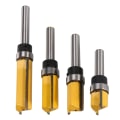 Miniatyrbillede 1 af 5: 4 stk. Flush Trim Fræser Bits Top Bearing Fræser Bit 1/4 Tommer Skaft Lige Mønster Skabelon Fræser