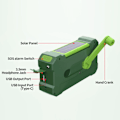 Miniatyrbilde 4 av 5: 10000mAh multifunksjonell radio med håndsveiv, solcellelading, USB-lading, FM AM WB NOAA værvarslingsradio, nød-LED-lommelykt, strømforsyning