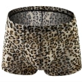 Pikkukuva 1 / 5: Seksikkäät miesten alushousut bokserit Homme käärmekuvio leopardikuvioiset pikkuhousut hengittävät U Convex -pussialushousut Cueca Calzoncillo M-xxl greyleopard M