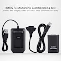 Miniatyrbild 2 av 5: Xbox 360 Controller Kit, 2*4800mAh Battery USB Charging Cable+Charging Dock