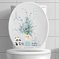 Pikkukuva 3 / 5: Vahva WC-tarra Kukka Panda -kuvio Seinätarra Vedenpitävä Tarra Kylpyhuoneen Sisustukseen