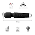 Miniatyrbillede 5 af 5: Wand Massager, Trådløs Elektrisk Massager Med 8 Ultra-kraftige Hastighedsområder Og 20 Pulser - USB Genopladelig (sort)