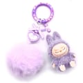 Miniatyrbilde 1 av 2: Labubu Macaron Monster Nøkkelring Den Spennende Monster Macarons Vinyl Ansikt Plysj Nøkkelringer Kunst Samleobjekter Leker Gaver Purple