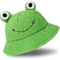 Miniatyrbillede 1 af 5: Plush Frø Hat - Grøn Pakbar Bucket Hat Til Efterår Og Vinter