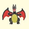 Miniatyrbillede 5 af 5: Elf Plysstofdyr med to horn, gul Charizard, forskellige farver, sort mørk million Charizard plysstofdyr black