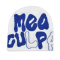 Miniatyrbilde 1 av 5: 2023 Ny Strikkede Beanies Huer Menn Kvinner Paragraf Kvalitet Caps Mea Culpa Y2k Varme Mote Hundre Ta Kald Huer For Kvinner Huer White Blue 2
