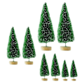 Miniatyrbilde 1 av 5: 8 stk. Miniatyr Furu Trær for Skrivebord, Mini Kunstig Juletre for Julefest Light Green