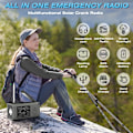 Miniatyrbilde 4 av 5: 4000 mAh LED nødlys USB nødlys ny med lys radio utendørs camping radio solcellelading radio bærbar