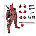 Pikkukuva 2 / 5: Deadpool Action Figuuri, Irrotettava ja Vaihdettava kasvot, Keräilymalli Nukkefiguuri Lelu Pöytäkoristeet Lahja