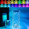 Miniatyrbilde 1 av 5: Berørings Bordlampe Krystall LED Nattlampe, 16 Farger Oppladbar Rose Diamant Bordlampe Med Berøringskontroll, USB Bordlamper