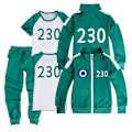 Miniatyrbillede 1 af 2: Squid Game 2-Spillers Cosplay Kostume Tracksuit Komplett Tøj Sæt No.230 140cm