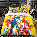 Miniatyrbild 3 av 5: Sonic D Täcke Set Spelkaraktärer Täcke Mikrofiber Täcke med Dragkedja för Barn Tonåringar Vuxna Enkelsäng