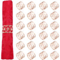 Miniatyrbillede 1 af 5: Hulede Servietringe, Guld Servietringe Sæt, Delikate Servietringe I Bulk Til Bryllup Fødselsdagsfest Banket Dekoration Rose gold 24pcs