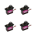 Miniatyrbillede 1 af 5: 4 stk. Mg90s Mikro Metal Gear 9g Servo Til Rc Fly Helikopter Bil 360