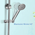Miniatyrbillede 4 af 5: Håndbruserholder, brusehovedkrog justerbar brusestangholder uden boring bruseklemme passer til 18-25 mm stang - rustfrit stål krom