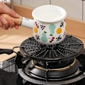 Miniatyrbillede 5 af 5: Varmediffusorplade Flammereducer Emalleret Flammeskærm Simmer Ring Grillplade Varmebeskytter Varmetemperer