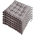 Miniatyrbilde 1 av 2: Sett med 6 stolputer 40x40, Dekorative puter Stolputer Hageputer 12 sting i ett Ulike mønstre, Polyester (A)