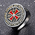 Miniatyrbilde 2 av 5: Tempelridderringer for menn, Crusader Cross Biker-ring i rustfritt stål Silver 11