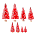 Miniatyrbild 3 av 5: 8 st Skrivbordsminiatyrer Tall Mini Konstgjord Julgran för Julfest Red